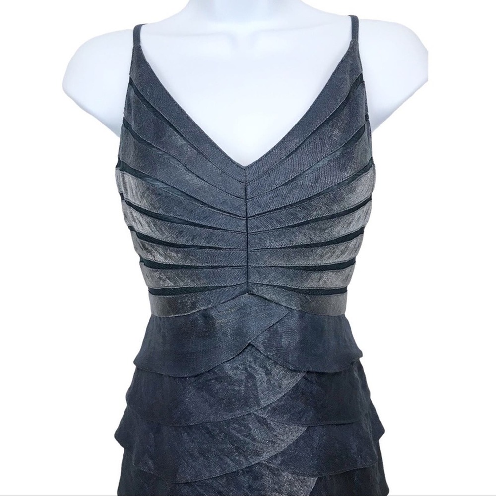 Adrianna Papell Occasions Tiered Ruffle Evening Cocktail Dress Sz 4 - Picture 12 of 13